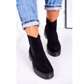 Stivaletti da donna Stivali Jodhpur Su una suola in gomma Suede Nero Voyager 2