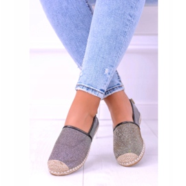 Lu Boo Glitter Espadrillas Slip On da donna Miravet grigio d'oro 1