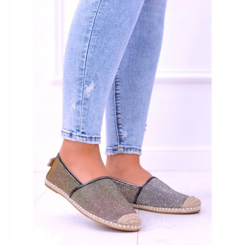 Lu Boo Glitter Espadrillas Slip On da donna Miravet grigio d'oro 3