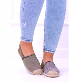Lu Boo Glitter Espadrillas Slip On da donna Miravet grigio d'oro 4