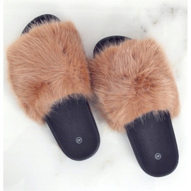 Ciabatte con pelliccia di cammello CK107P Camel marrone multicolore 1