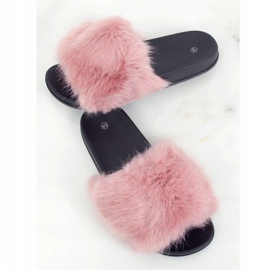 Ciabatte con pelliccia rosa sporco CK107P D.PINK 1