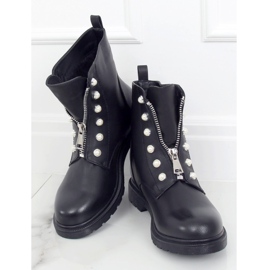 Stivali militari neri con perle 8296 Black nero 1