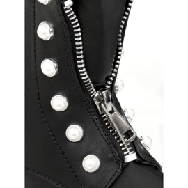 Stivali militari neri con perle 8296 Black nero 2
