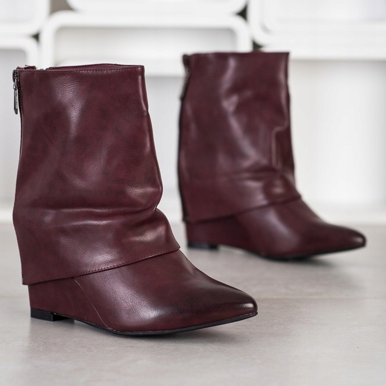 Sweet Shoes Stivali con zeppa alla moda rosso 1