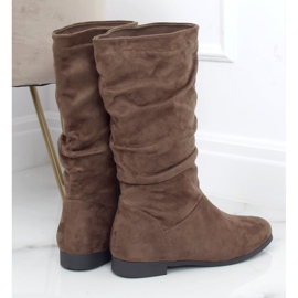 Stivali da donna tacco piatto J19-92 Khaki cachi verde 2