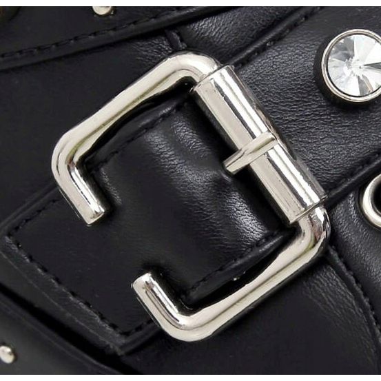 Stivali militari con borchie nere NS176P Black nero 1