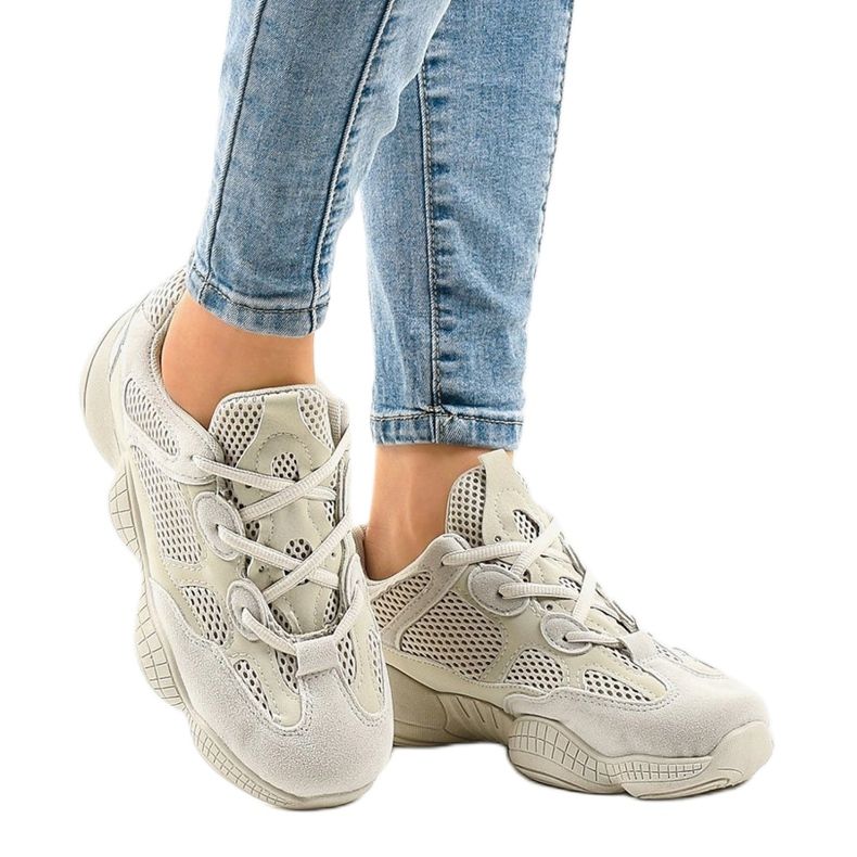 Scarpe da ginnastica beige MS521-8 2