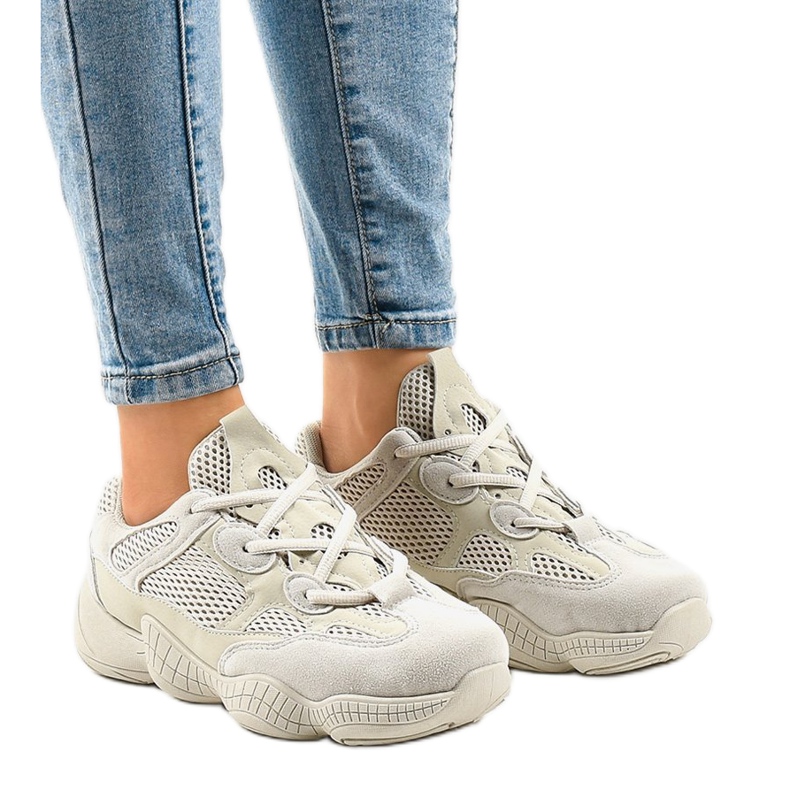 Scarpe da ginnastica beige MS521-8 1