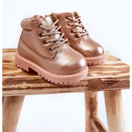 FRROCK Stivali Trappers Bambini Oro Rosa Dexter 1