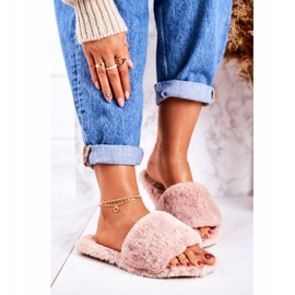 FJ1 Pantofole in pelliccia da donna Pink Cold Days rosa 1