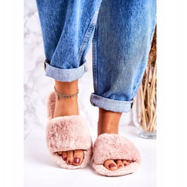 FJ1 Pantofole in pelliccia da donna Pink Cold Days rosa 2