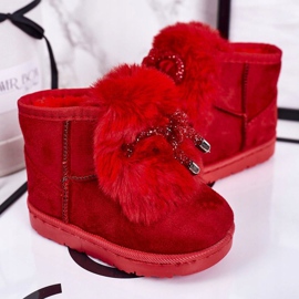 Doposci Bambino con Pelliccia Scamosciato Rosso Amelia 1