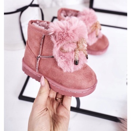 Doposci Bambino con Pelliccia Camoscio Rosa Amelia 1