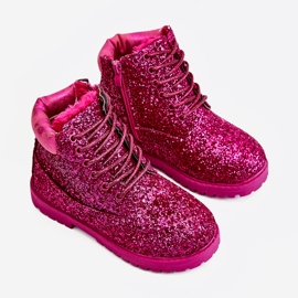BM Stivali da bambino in broccato caldo Trappers Fucsia Mermaid rosa rosa 2