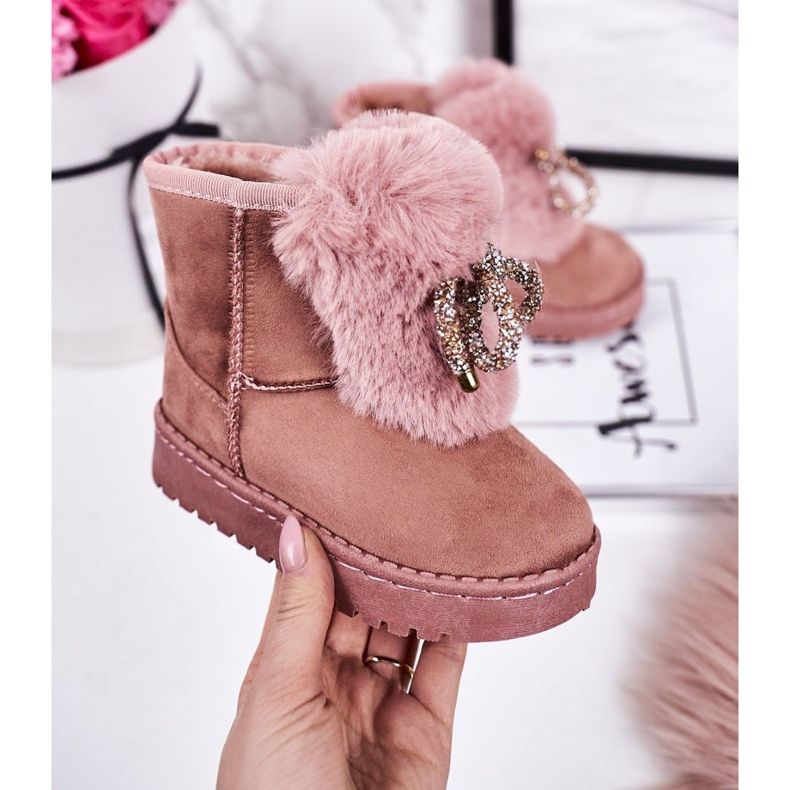 Doposci Bambino con Pelliccia Camoscio Rosa Amelia 1