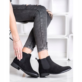 Ideal Shoes Stivaletti Chelsea in pelle scamosciata nero 4