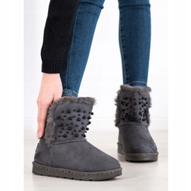 Bona Mukluki con perline grigio 1