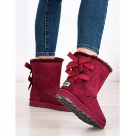 Bona Mukluki marrone con fiocchi rosso 1