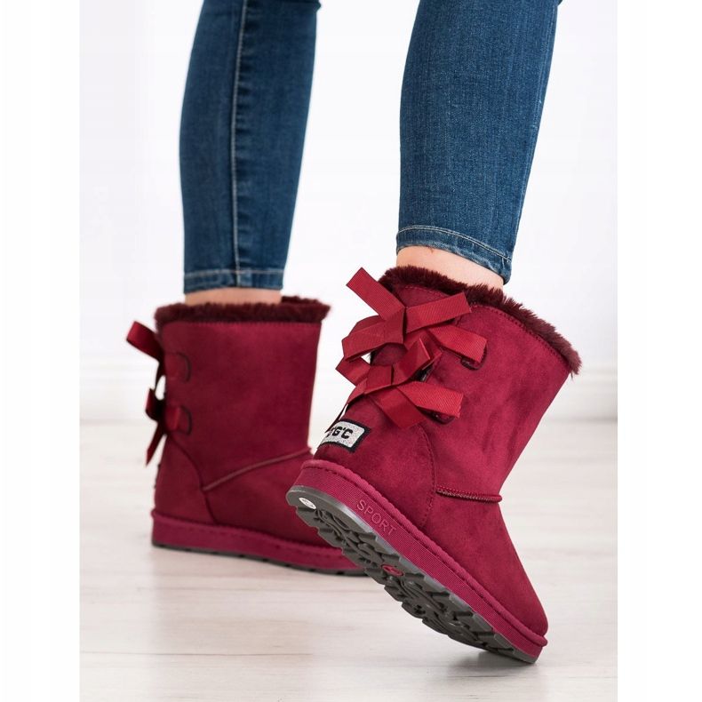 Bona Mukluki marrone con fiocchi rosso 1