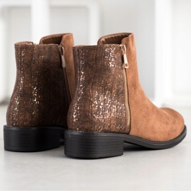 Bestelle Stivali alla moda con cerniera marrone 1