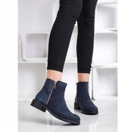 Bestelle Stivali alla moda con cerniera blu navy blu 1