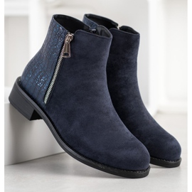 Bestelle Stivali alla moda con cerniera blu navy blu 2