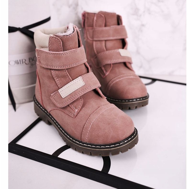 Apawwa Stivali Trappers Bambini Riscaldati Con Pelliccia Rosa Emma 1