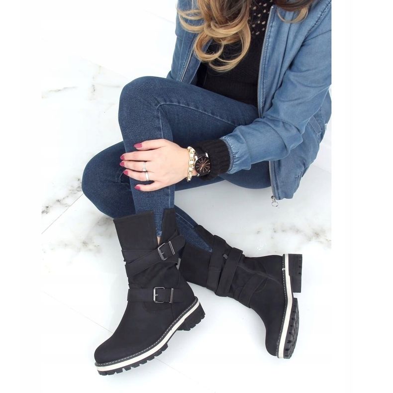 Stivali sul protettore nero 9671 Nero 2