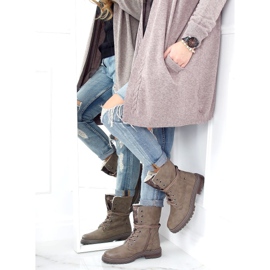 Lavoratori stringati beige scuro 4667 Khaki cachi 1