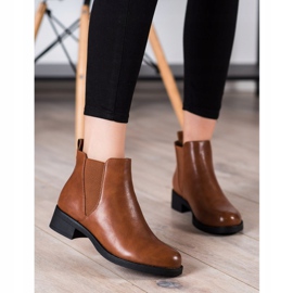 Ideal Shoes Stivaletti Chelsea in ecopelle marrone 2