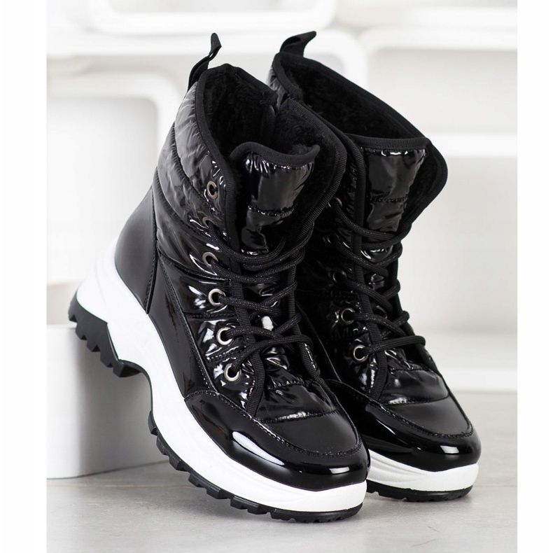 SHELOVET Comodi scarponi da neve nero 2