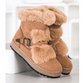 Queentina Mukluki caldo con pelliccia beige 2