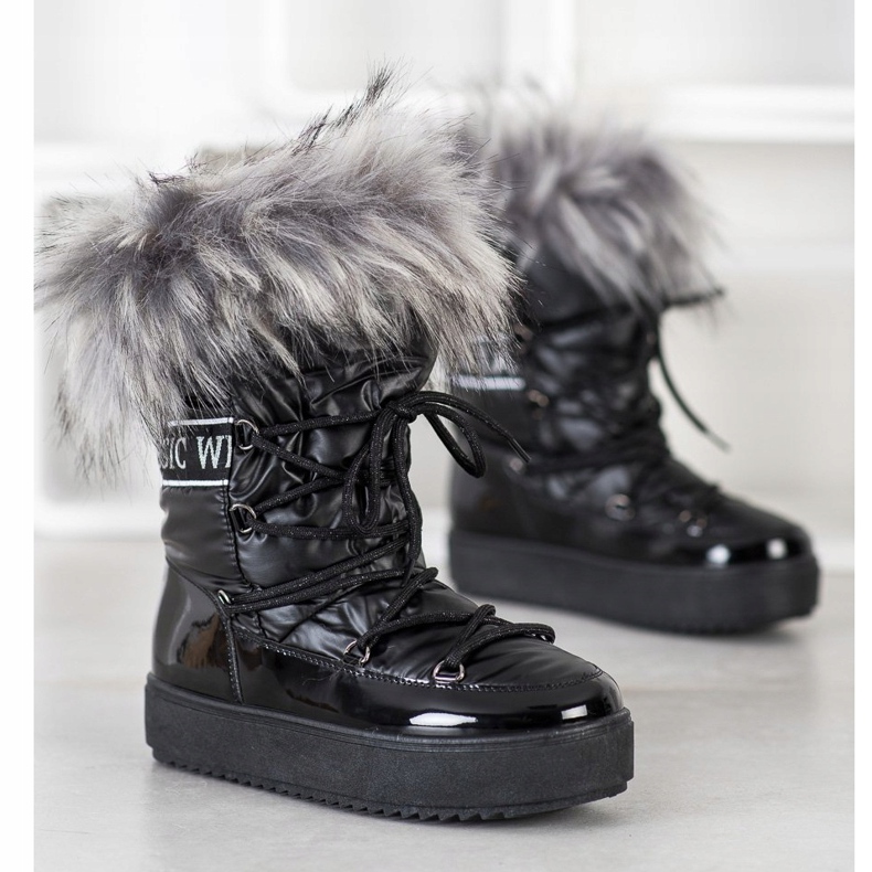 SHELOVET Stivali da neve sulla piattaforma nero 1
