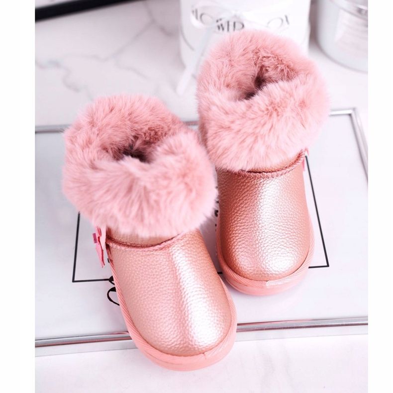 Apawwa Stivali da neve per bambini Marella rosa caldo con pelliccia 3