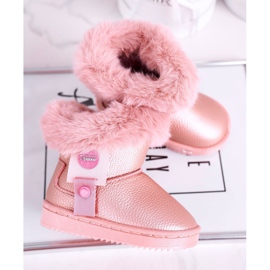 Apawwa Stivali da neve per bambini Marella rosa caldo con pelliccia 4