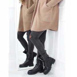 Stivaletti militari neri stringati NC1092 Black nero 2