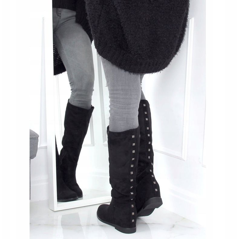 Stivali neri con zeppa nascosta ST-11P Black nero 2