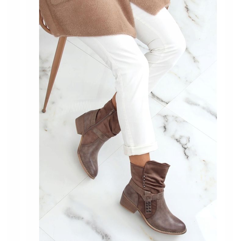 Stivali beige da donna Z1122 Khaki 2