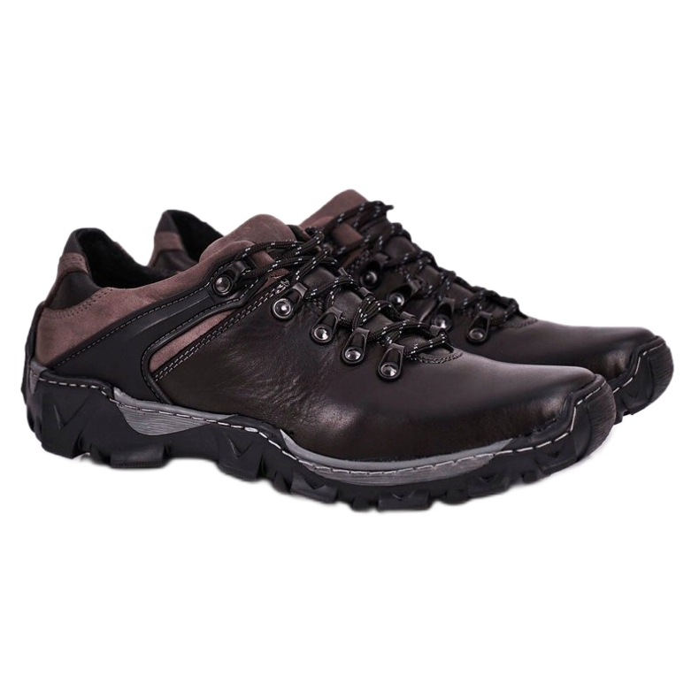 Bednarek Polish Shoes Scarpe da trekking in pelle da uomo Bednarek Black nero 2