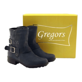 Gregors 544 stivali invernali da donna in pelle, colore blu navy 4