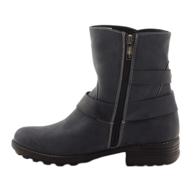 Gregors 544 stivali invernali da donna in pelle, colore blu navy 2