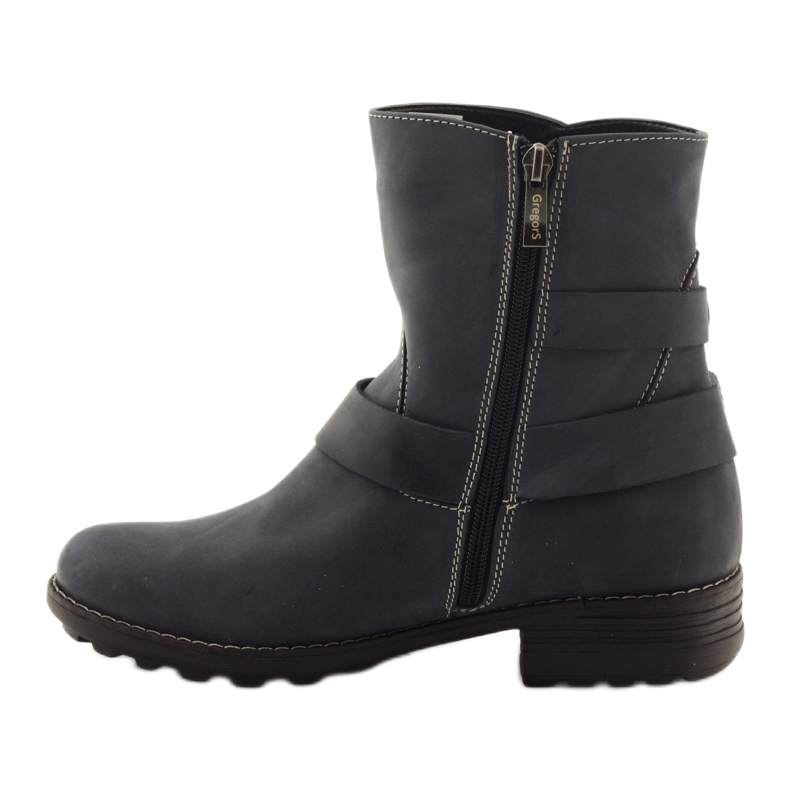 Gregors 544 stivali invernali da donna in pelle, colore blu navy 2