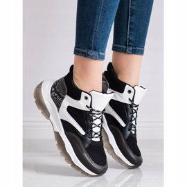 SHELOVET Scarpe da ginnastica casual bianca nero grigio 1