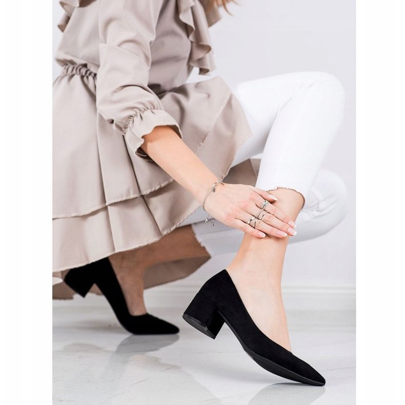 SHELOVET Décolleté con tacco basso nero 1
