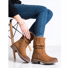 Super Mode Stivali con tomaia arruffata marrone 1