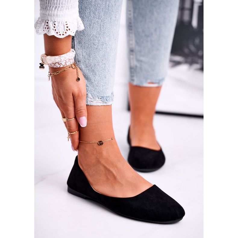 EVE Ballerine da donna in pelle scamosciata Nere Lasota 1031 nero 1