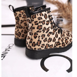 FRROCK Stivali da bambino con motivo leopardato Dafne beige marrone nero 2