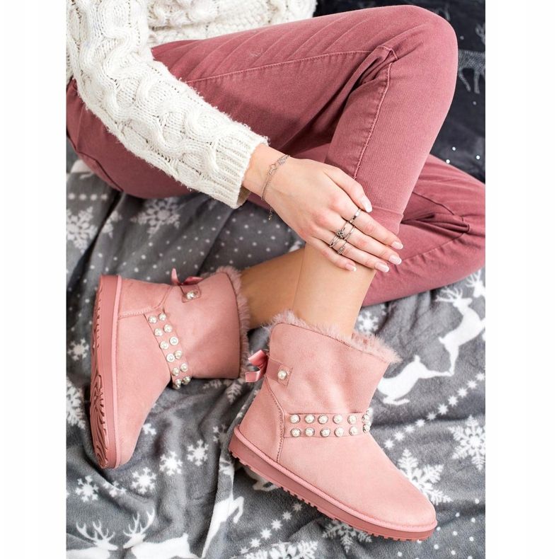 Queentina Mukluki rosa con perle 1