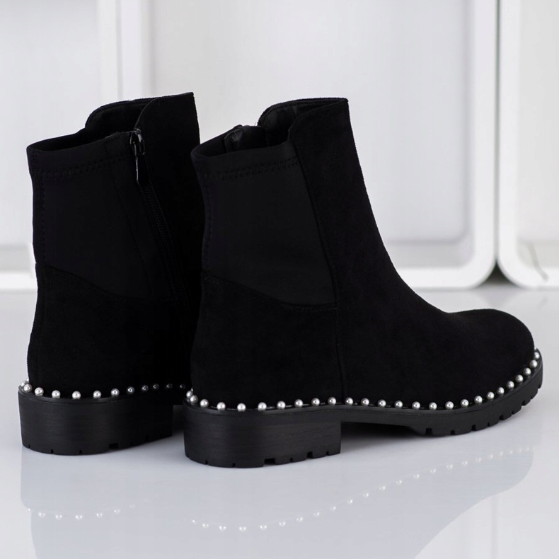 Bestelle Stivaletti Scamosciati Con Perle nero 1